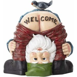 HÉLOISE Outdoor Garden Ornaments, Garden gnome Statue Funny Naked Dwarf Buttocks Welcome Sign Sculpture Resin Miniature Elf Ornament Decoration for Garden HÉLOISE Outdoor Garden Ornaments, Garden gnome Statue Funny Naked Dwarf Buttocks Welcome Sign Sculpture Resin Miniature Elf Ornament Decoration for Garden