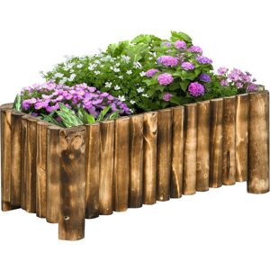 Outsunny - Raised Flower Bed Wooden Rectangualr Planter Container Box 78x35x30cm Outsunny - Raised Flower Bed Wooden Rectangualr Planter Container Box 78x35x30cm