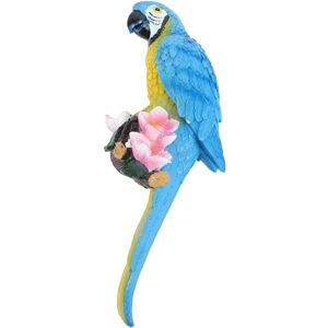 Groofoo - Parrot Sculpture Decoration Indoor Outdoor Resin Macaw Statue Figurine Garden Art Right Blue Groofoo - Parrot Sculpture Decoration Indoor Outdoor Resin Macaw Statue Figurine Garden Art Right Blue