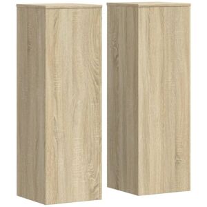 Vidaxl - Plant Stands 2 pcs Sonoma Oak 33x33x100 cm Engineered Wood Vidaxl - Plant Stands 2 pcs Sonoma Oak 33x33x100 cm Engineered Wood