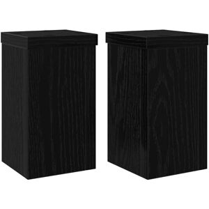 Plant Stand 2 pcs Black oak 10 x 10 x 18 cm Engineered Wood Vidaxl Plant Stand 2 pcs Black oak 10 x 10 x 18 cm Engineered Wood Vidaxl