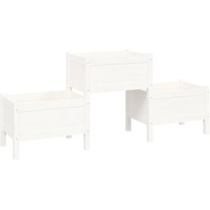 vidaXL Wood Pine Planter - Rustic 3-Box Garden Bed vidaXL Wood Pine Planter - Rustic 3-Box Garden Bed