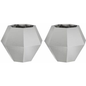 Planter 2 pcs Silver 50 x 50 x 40 cm Stainless Steel vidaXL Planter 2 pcs Silver 50 x 50 x 40 cm Stainless Steel vidaXL