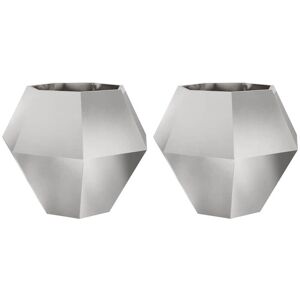 Planter 2 pcs Silver 100 x 100 x 80 cm Stainless Steel vidaXL Planter 2 pcs Silver 100 x 100 x 80 cm Stainless Steel vidaXL