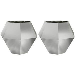 Planter 2 pcs Silver 100 x 100 x 80 cm Galvanised Steel vidaXL Planter 2 pcs Silver 100 x 100 x 80 cm Galvanised Steel vidaXL