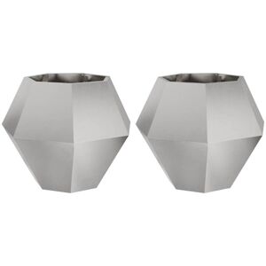Planter 2 pcs Silver 75 x 75 x 60 cm Stainless Steel vidaXL Planter 2 pcs Silver 75 x 75 x 60 cm Stainless Steel vidaXL