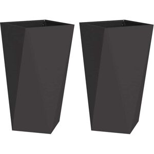 Planter 2 pcs Black 40 x 40 x 75 cm Steel vidaXL Planter 2 pcs Black 40 x 40 x 75 cm Steel vidaXL