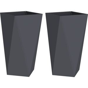 Planter 2 pcs Anthracite 40 x 40 x 75 cm Steel vidaXL Planter 2 pcs Anthracite 40 x 40 x 75 cm Steel vidaXL