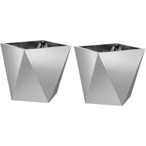 Planter 2 pcs Silver 30 x 30 x 30 cm Galvanised Steel vidaXL Planter 2 pcs Silver 30 x 30 x 30 cm Galvanised Steel vidaXL