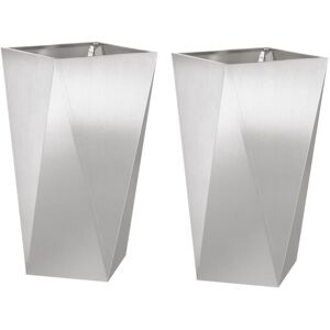 Planter 2 pcs Silver 40 x 40 x 75 cm Stainless Steel vidaXL Planter 2 pcs Silver 40 x 40 x 75 cm Stainless Steel vidaXL
