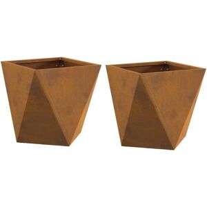 Planter 2 pcs Rusty 30 x 30 x 30 cm Weathering Steel vidaXL Planter 2 pcs Rusty 30 x 30 x 30 cm Weathering Steel vidaXL