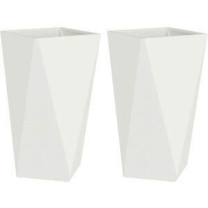 Planter 2 pcs White 40 x 40 x 75 cm Steel vidaXL Planter 2 pcs White 40 x 40 x 75 cm Steel vidaXL