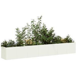 Planter White 280x40x40 cm Cold-rolled Steel Vidaxl Planter White 280x40x40 cm Cold-rolled Steel Vidaxl
