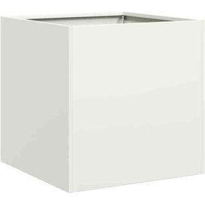 Planter White 40x40x40 cm Cold-rolled Steel Vidaxl Planter White 40x40x40 cm Cold-rolled Steel Vidaxl