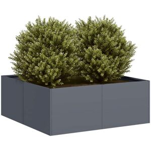 Planter Anthracite 80x80x30 cm Steel vidaXL Planter Anthracite 80x80x30 cm Steel vidaXL