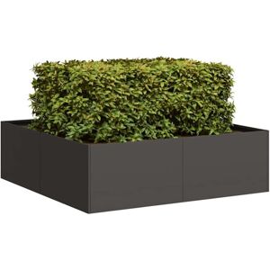 Planter Black 100x100x30 cm Steel Vidaxl Planter Black 100x100x30 cm Steel Vidaxl