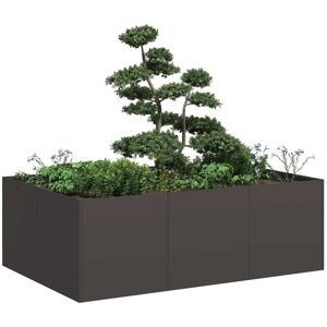 Planter Black 120x80x40 cm Steel Vidaxl Planter Black 120x80x40 cm Steel Vidaxl