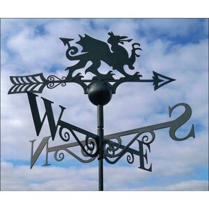 Welsh Dragon Weathervane - Solid Steel - W61 x H88 cm - Black Welsh Dragon Weathervane - Solid Steel - W61 x H88 cm - Black