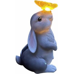 DAZZLER Rabbit Statue Solar Garden Ornaments Outdoor Garden Ornament with Light Solar Butterfly Home Decor Animal Figurine Gift for Lawn DAZZLER Rabbit Statue Solar Garden Ornaments Outdoor Garden Ornament with Light Solar Butterfly Home Decor Animal Figurine Gift for Lawn