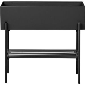 BELIANI Elevated Plant Pot VINCA Metal 70 cm Black BELIANI Elevated Plant Pot VINCA Metal 70 cm Black