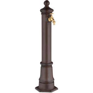 Relaxdays Column Fountain, Garden Water Featue, with Tap, HxWxD: 80x18x20.5 cm, Standing Patio Ornament, Faucet, Brown Relaxdays Column Fountain, Garden Water Featue, with Tap, HxWxD: 80x18x20.5 cm, Standing Patio Ornament, Faucet, Brown