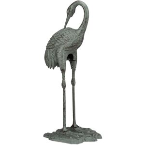 Crane Decor, Weatherproof, Frost-Resistant, Cast Iron, Indoor and Outdoor, Garden Ornament, HxWxD: 72 x 32 x 22 cm, Green - Relaxdays Crane Decor, Weatherproof, Frost-Resistant, Cast Iron, Indoor and Outdoor, Garden Ornament, HxWxD: 72 x 32 x 22 cm, Green - Relaxdays