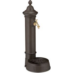 Standing Water Fountain, Antique Look, Nostalgia, Garden, Patio, Faucet, Basin, hwd: 72 x 26 x 31 cm, Brown - Relaxdays Standing Water Fountain, Antique Look, Nostalgia, Garden, Patio, Faucet, Basin, hwd: 72 x 26 x 31 cm, Brown - Relaxdays