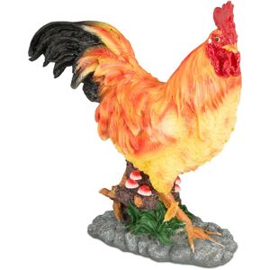 Garden Rooster Ornament, Weatherproof, Hand-Painted Chicken Figurine, UV-Resistant Decor, Statue, Polyresin - Relaxdays Garden Rooster Ornament, Weatherproof, Hand-Painted Chicken Figurine, UV-Resistant Decor, Statue, Polyresin - Relaxdays