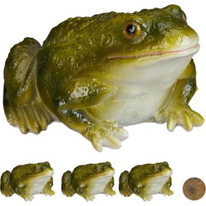 Set of 4 Relaxdays Garden Frog Figurines, Weatherproof, Balcony, Patio, Pond, Poly-resin, Decor Toad Ornament, Green Set of 4 Relaxdays Garden Frog Figurines, Weatherproof, Balcony, Patio, Pond, Poly-resin, Decor Toad Ornament, Green