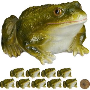 Set of 10 Relaxdays Garden Frog Figurines, Weatherproof, Balcony, Patio, Pond, Poly-resin, Decor Toad Ornament, Green Set of 10 Relaxdays Garden Frog Figurines, Weatherproof, Balcony, Patio, Pond, Poly-resin, Decor Toad Ornament, Green