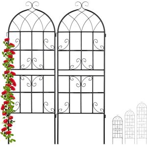 Metal Trellis, Set of 6, Climbing Plant Support, Free-Standing, Vintage Style, 150x50 cm, Garden Panels, Black - Relaxdays Metal Trellis, Set of 6, Climbing Plant Support, Free-Standing, Vintage Style, 150x50 cm, Garden Panels, Black - Relaxdays