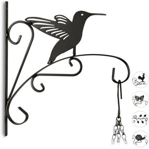 RELAXDAYS 3x Plant Hook, Flower Hanger for the Wall, Metal Garden Decor, Bird Motifs, HxWxD: 30 x 28 x 2 cm, Black RELAXDAYS 3x Plant Hook, Flower Hanger for the Wall, Metal Garden Decor, Bird Motifs, HxWxD: 30 x 28 x 2 cm, Black