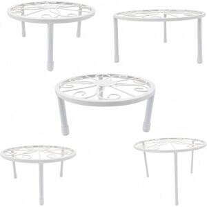 Relaxdays plant stand, 5-piece set, round, sturdy, H: 8–20, D: 17–30 cm, decorative, steel, white Relaxdays plant stand, 5-piece set, round, sturdy, H: 8–20, D: 17–30 cm, decorative, steel, white