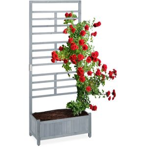 Relaxdays Planter Box with Trellis, Balcony & Garden, Wooden Flower Pot, Privacy Screen, HWD: 171 x 71.5 x 32 cm, Grey Relaxdays Planter Box with Trellis, Balcony & Garden, Wooden Flower Pot, Privacy Screen, HWD: 171 x 71.5 x 32 cm, Grey