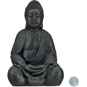 Relaxdays - Sitting xl Buddha Figurine, 50 cm, Feng Shui, Outdoor, Garden, DecorBig Zen Buddha Figurine, Dark Grey Relaxdays - Sitting xl Buddha Figurine, 50 cm, Feng Shui, Outdoor, Garden, DecorBig Zen Buddha Figurine, Dark Grey