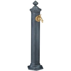 Standing Fountain Antique, with Tap, hwd: 84 x 21.5 x 25 , Water Tap Garden, Terrace, Ornamental, Dark Grey - Relaxdays Standing Fountain Antique, with Tap, hwd: 84 x 21.5 x 25 , Water Tap Garden, Terrace, Ornamental, Dark Grey - Relaxdays