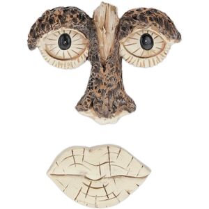 Relaxdays Tree Face Old Man, 2-Part, Weatherproof Art, Decoration, Garden, Funny, Rustic, Bark, Trunk Decor, Brown/Cream Relaxdays Tree Face Old Man, 2-Part, Weatherproof Art, Decoration, Garden, Funny, Rustic, Bark, Trunk Decor, Brown/Cream