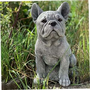 QPUION Resin Bulldog Statue, French Bulldog Ornament Animal Garden French Bulldog Statue Garden Dog Statue, Resin Lawn Dog Statue, Home Decor QPUION Resin Bulldog Statue, French Bulldog Ornament Animal Garden French Bulldog Statue Garden Dog Statue, Resin Lawn Dog Statue, Home Decor