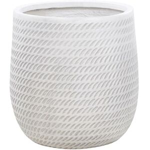 Beliani Plant Pot Off-White LIVADIA - Round Durable Fibre Clay Indoor Outdoor Beliani Plant Pot Off-White LIVADIA - Round Durable Fibre Clay Indoor Outdoor