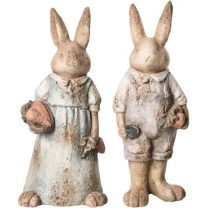 BELIANI Set of 2 Decorative Garden Figurines Multicolour MgO Rabbits Accent Piece Easter Decoration Garden Terrace Patio BAROLO BELIANI Set of 2 Decorative Garden Figurines Multicolour MgO Rabbits Accent Piece Easter Decoration Garden Terrace Patio BAROLO