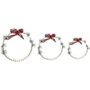 BELIANI Set of 3 Hanging Decorations LED KEITELE Wreath 25/30/35 cm White BELIANI Set of 3 Hanging Decorations LED KEITELE Wreath 25/30/35 cm White