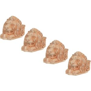 Biscottini - Set of 4 feet lion's head vase saucer in Tuscan Terracotta 100% Made in Italy entirely handmade Biscottini - Set of 4 feet lion's head vase saucer in Tuscan Terracotta 100% Made in Italy entirely handmade