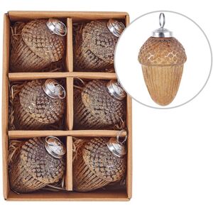 BELIANI Set of 6 Baubles AMBRE Glass Gold BELIANI Set of 6 Baubles AMBRE Glass Gold