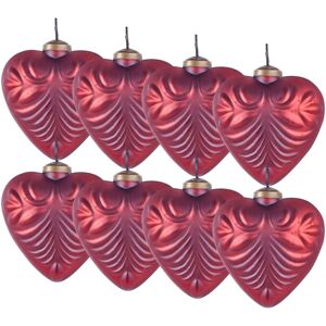BELIANI Set of 8 Baubles FERIABLE Glass Red BELIANI Set of 8 Baubles FERIABLE Glass Red