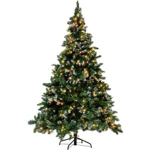 BELIANI Artificial Christmas Tree LED PALOMAR 180 cm Dark Green BELIANI Artificial Christmas Tree LED PALOMAR 180 cm Dark Green