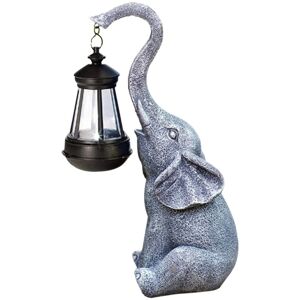 TLILY Solar Elephant Garden Statues Resin Outdoor Courtyard Statue Perfect Gift for Women Grandmother TLILY Solar Elephant Garden Statues Resin Outdoor Courtyard Statue Perfect Gift for Women Grandmother