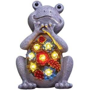 GOTRAYS Solar Frog Statue Outdoor Garden Decoration - Decorative Frog Sculptures with Solar led Lamp for Outdoors Gift Idea for Women Men Mom Living Room GOTRAYS Solar Frog Statue Outdoor Garden Decoration - Decorative Frog Sculptures with Solar led Lamp for Outdoors Gift Idea for Women Men Mom Living Room
