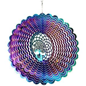 TLILY Stainless Steel Colorful Wind Spinner 3D Metal Art Hanging Dynamic Garden Decoration TLILY Stainless Steel Colorful Wind Spinner 3D Metal Art Hanging Dynamic Garden Decoration