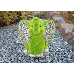 GARDEN MILE Stone and Grass Effect Elephant Statue GARDEN MILE Stone and Grass Effect Elephant Statue
