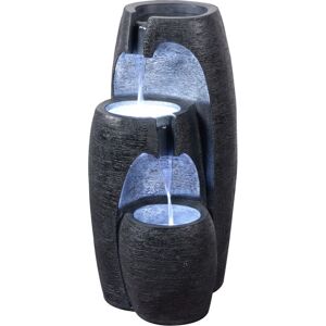 Garden Outdoor Water Feature Modern 3-Tier Cascading Urn Water Fountain With led Lights Black - Teamson Home Garden Outdoor Water Feature Modern 3-Tier Cascading Urn Water Fountain With led Lights Black - Teamson Home